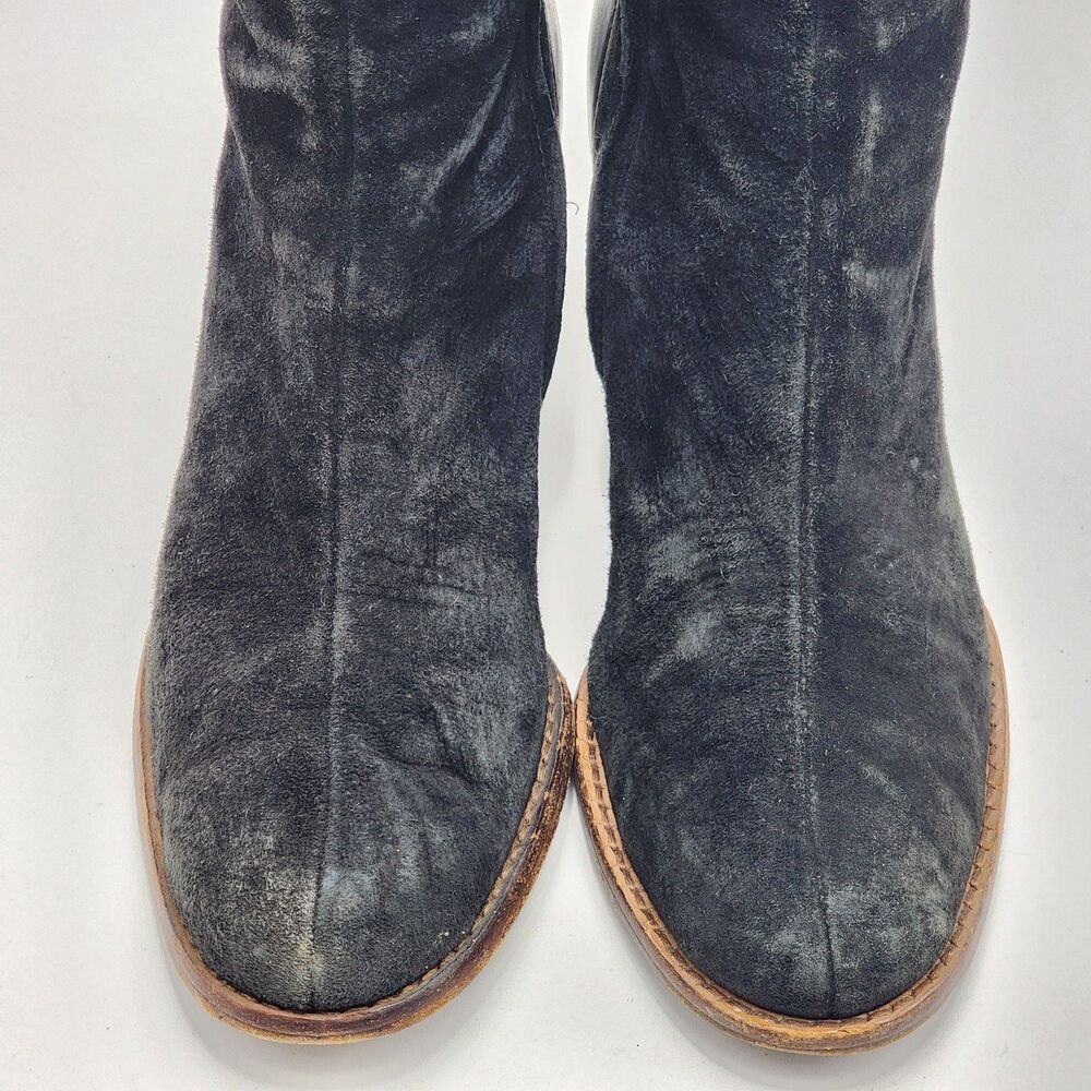 UGG Australia Stella Suede Leather Black Heeled Boots Size 9 - Picture 9 of 11